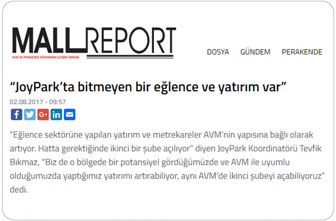 "JoyPark’ta bitmeyen bir eğlence ve yatırım var"